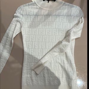 Fendi white viscose cardigan top